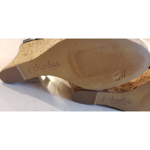 CHARLES BY CHARLES DAVID LAMBERT CORK WEDGE SANDAL SZ 9.5 NWOB - Picture 5 of 11
